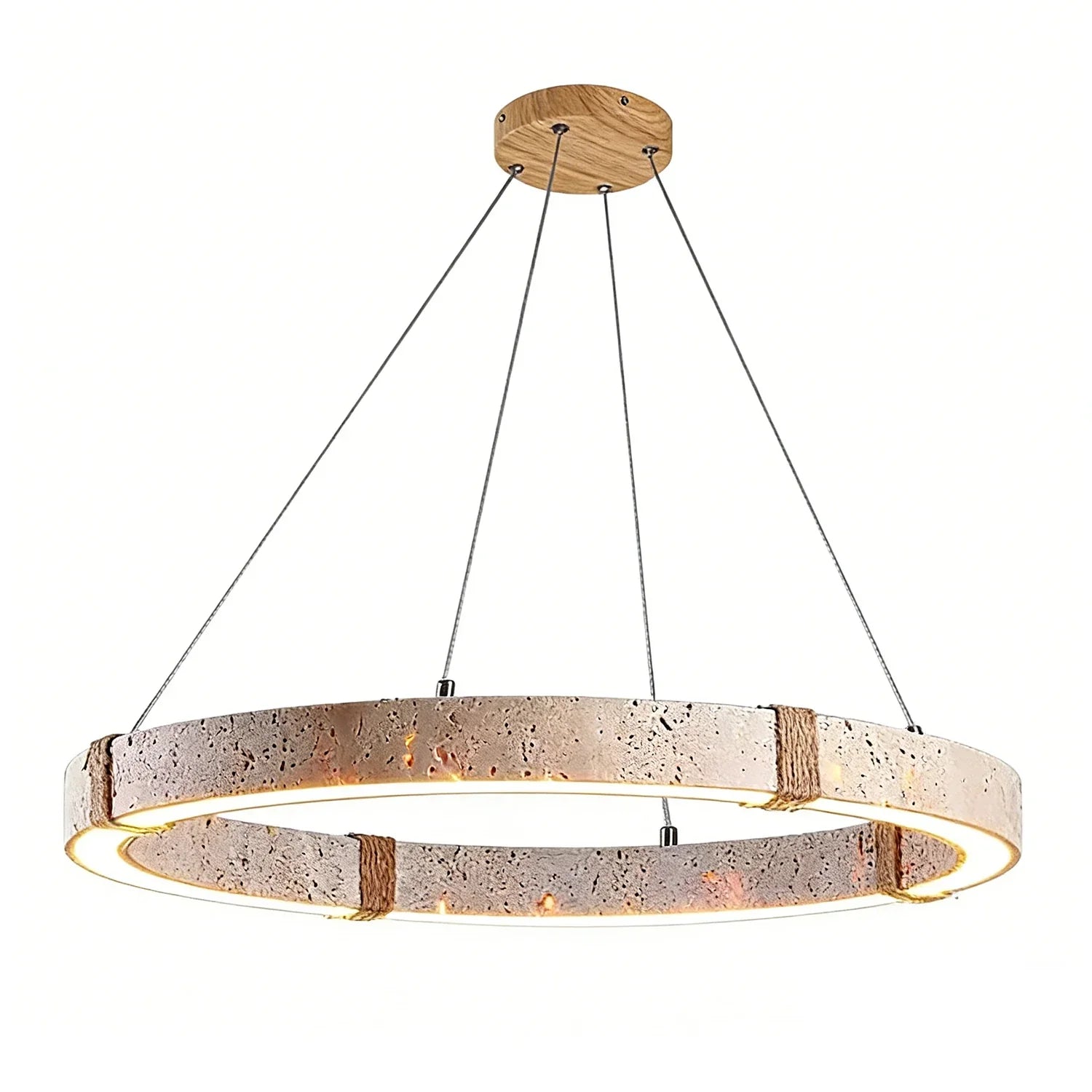 Ringor Minimalist Round Travertine Chandelier | wildoxy