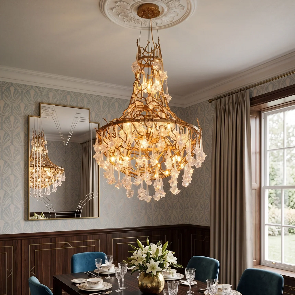 Rosamund Glass Blossom Branch Chandelier | wildoxy