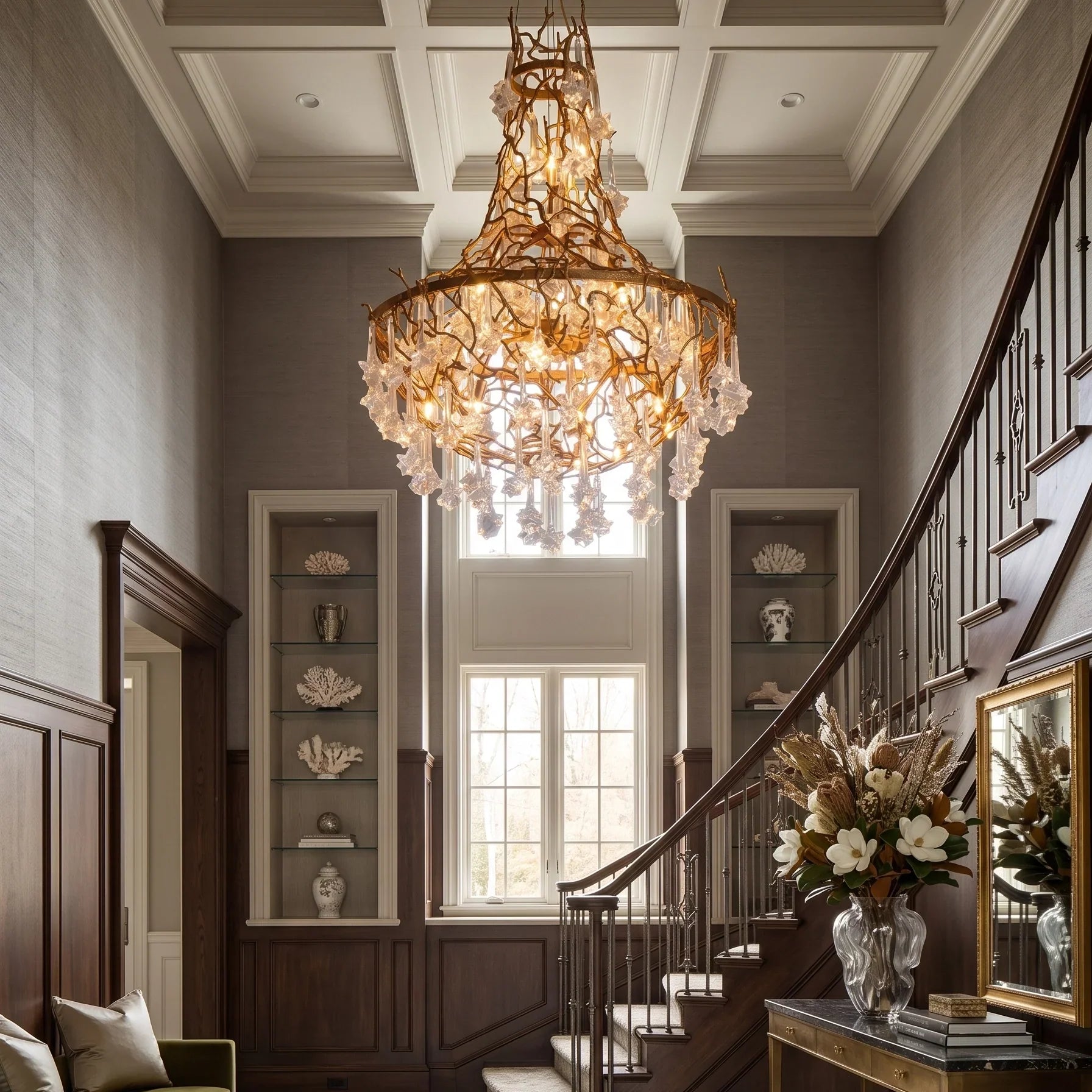 Rosamund Glass Blossom Branch Chandelier | wildoxy