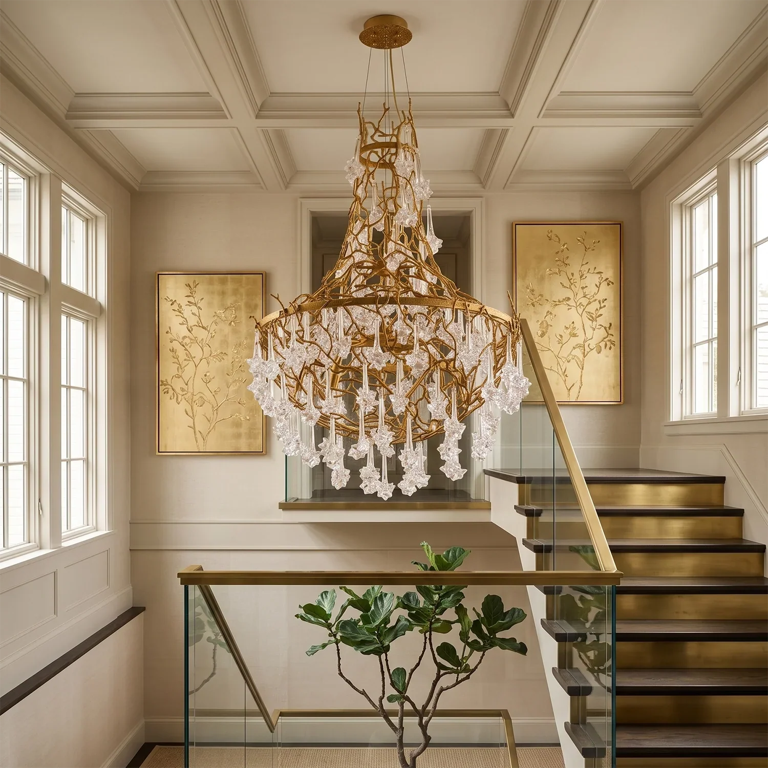 Rosamund Glass Blossom Branch Chandelier | wildoxy