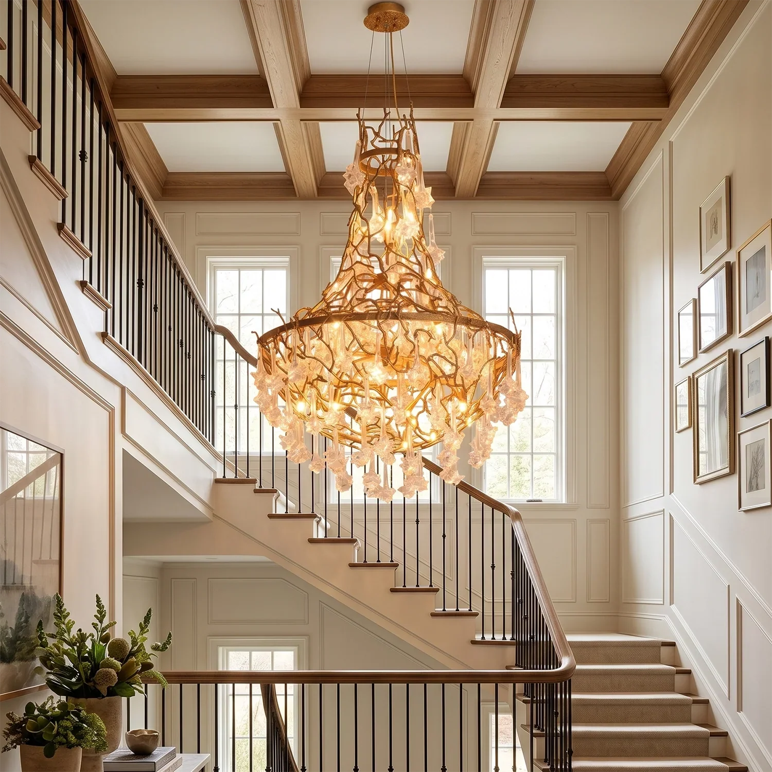 Rosamund Glass Blossom Branch Chandelier | wildoxy