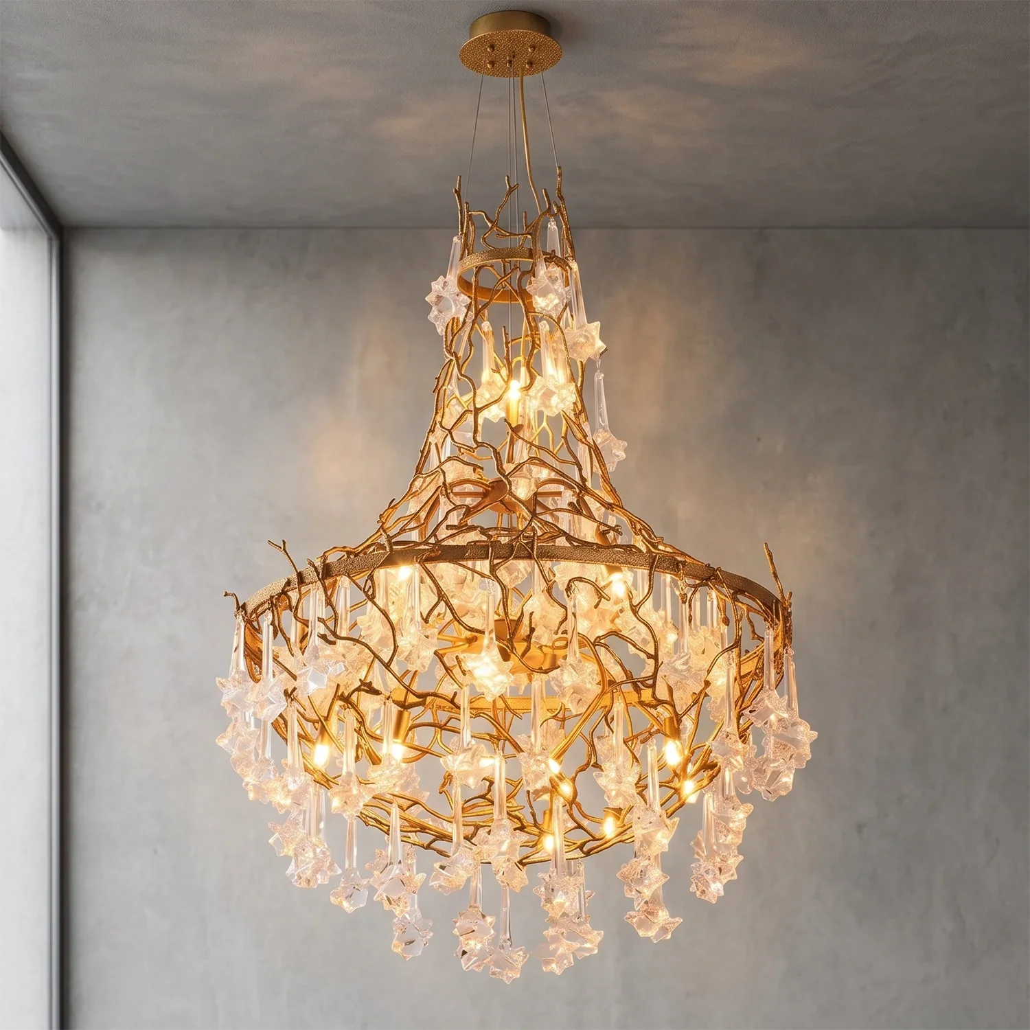 Rosamund Glass Blossom Branch Chandelier | wildoxy