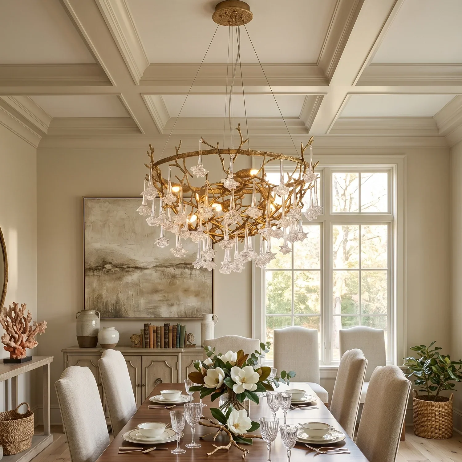 Rosamund Glass Blossom Branch Chandelier | wildoxy