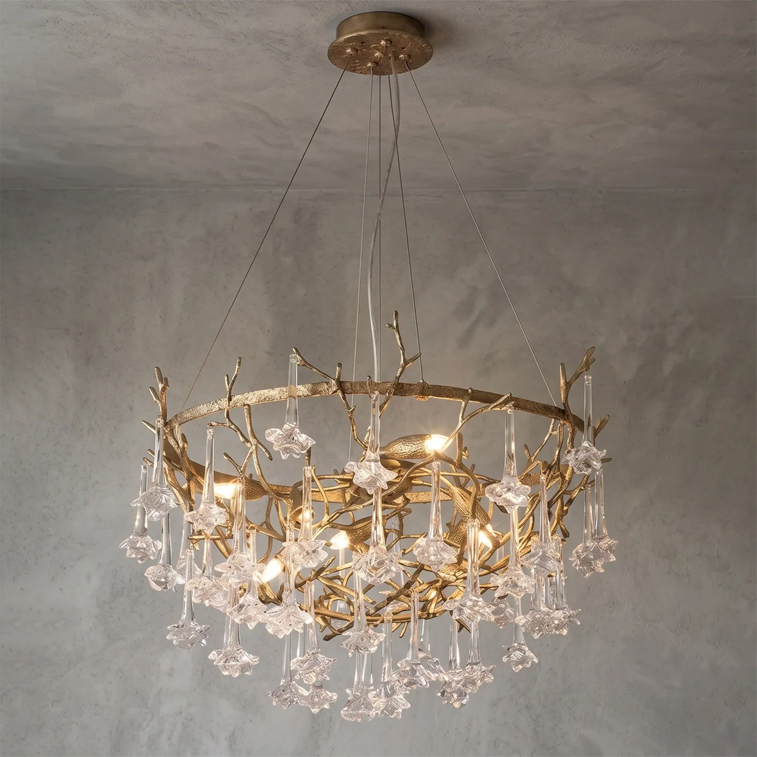 Rosamund Glass Blossom Branch Chandelier | wildoxy