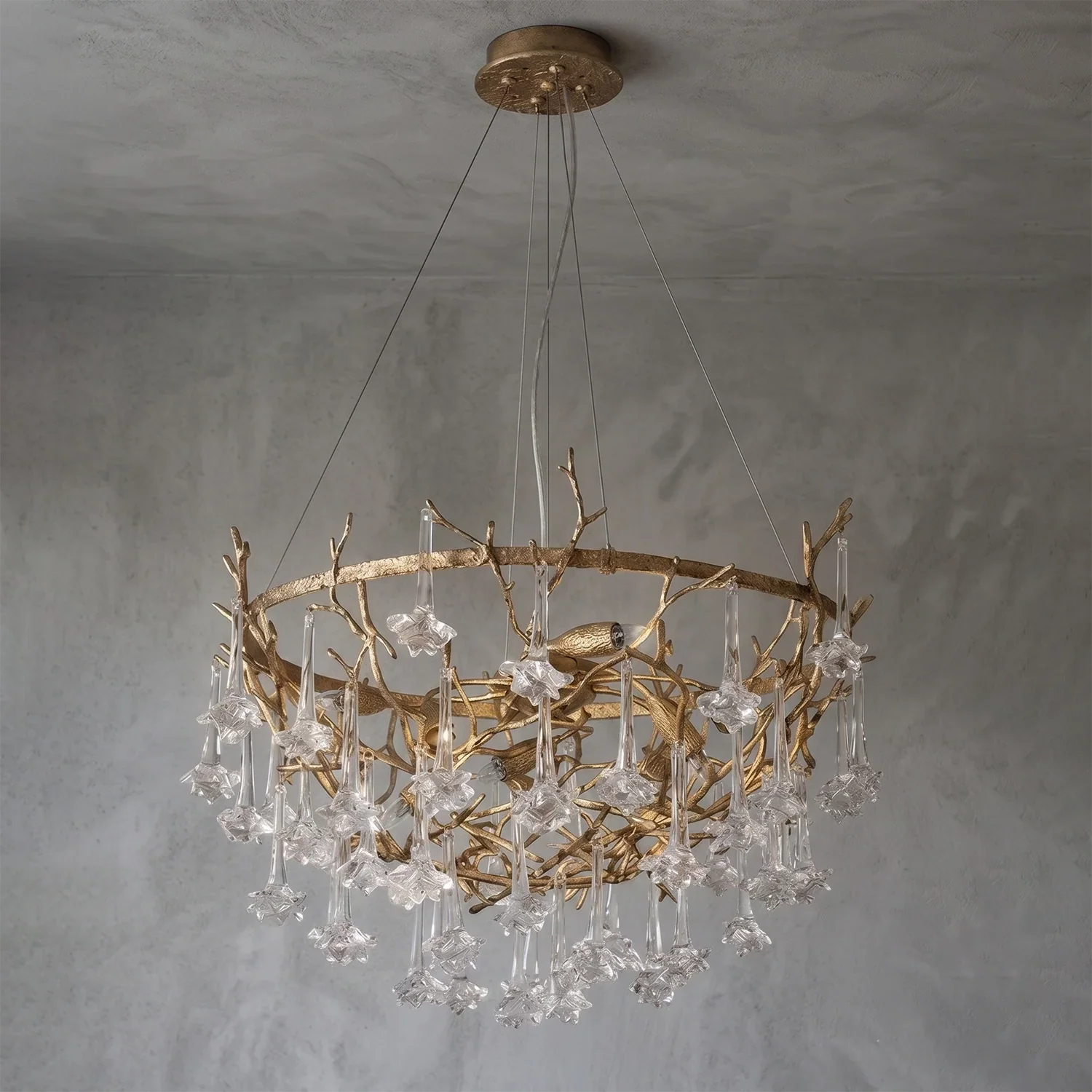 Rosamund Glass Blossom Branch Chandelier | wildoxy