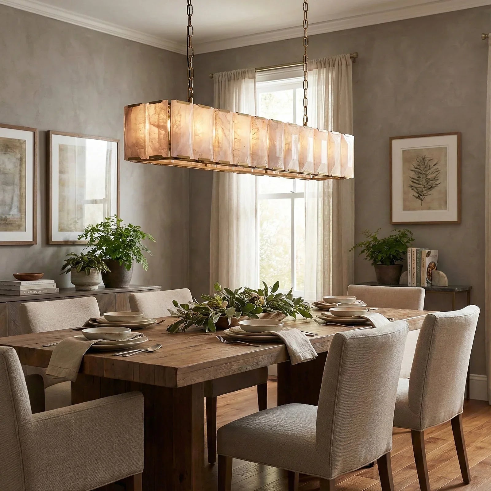 Round Alabaster Calcite Chandelier | wildoxy