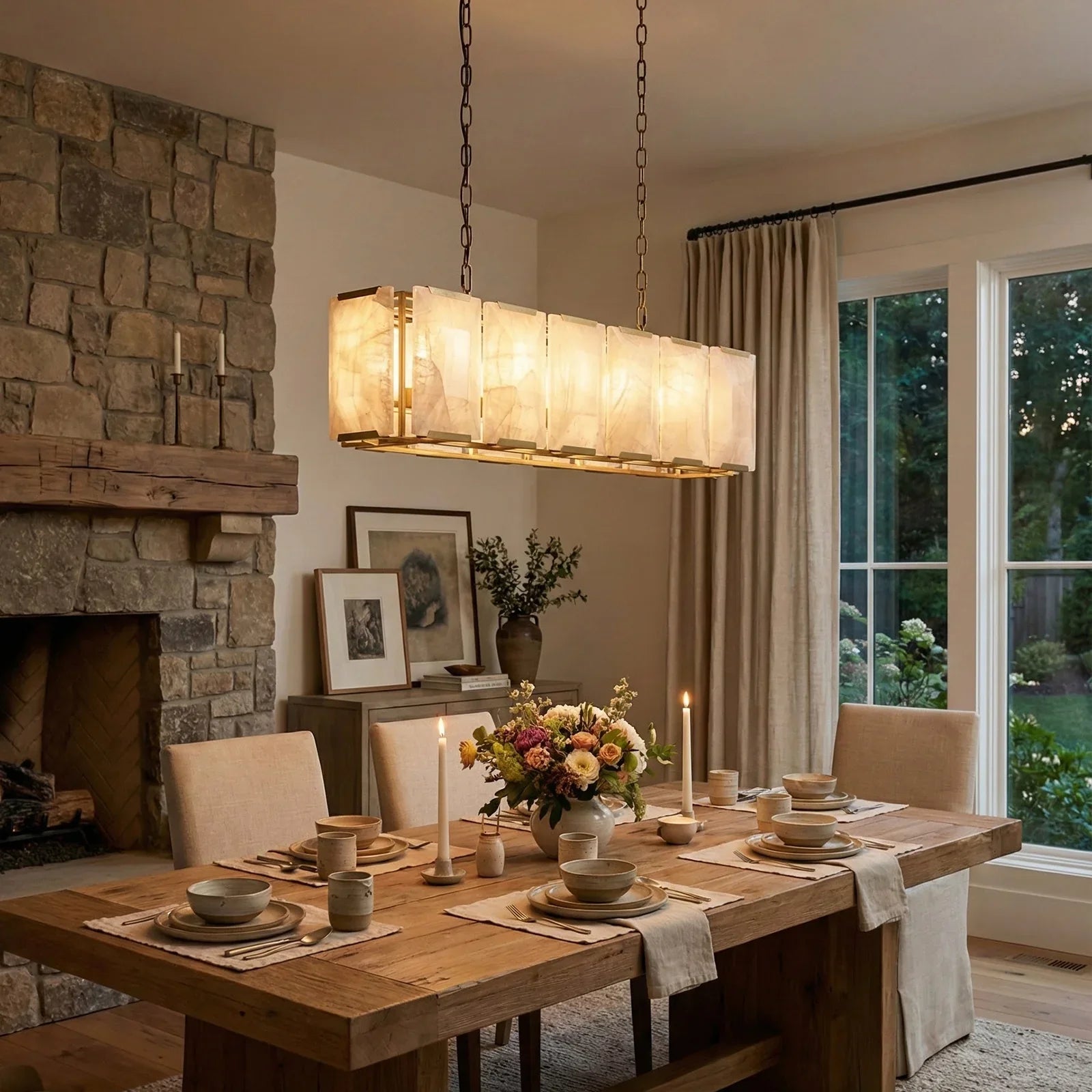 Round Alabaster Calcite Chandelier | wildoxy