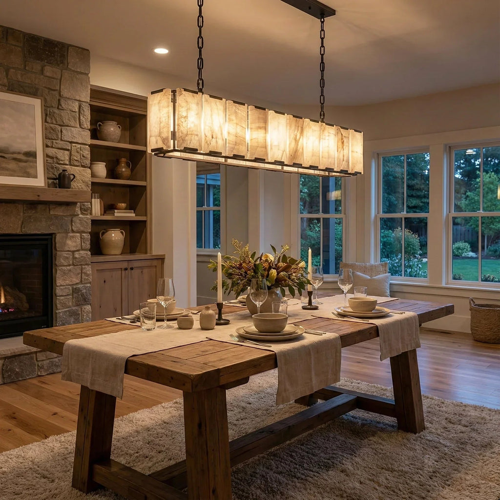 Round Alabaster Calcite Chandelier | wildoxy