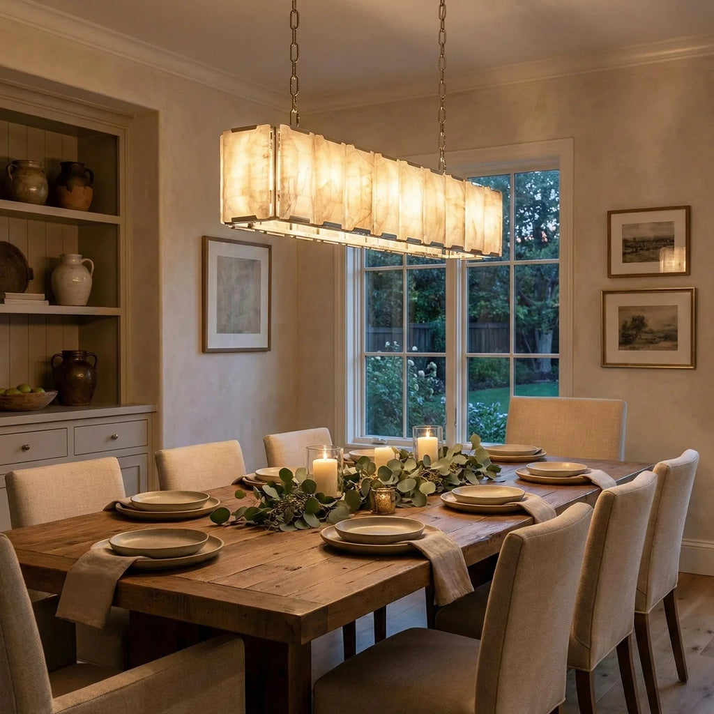 Round Alabaster Calcite Chandelier | wildoxy