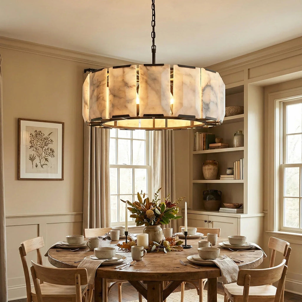 Round Alabaster Calcite Chandelier | wildoxy