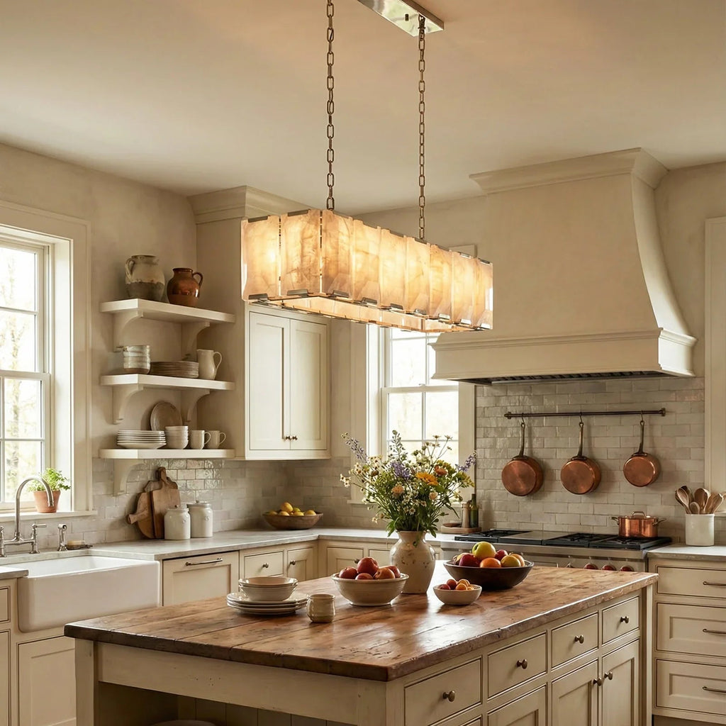Round Alabaster Calcite Chandelier | wildoxy