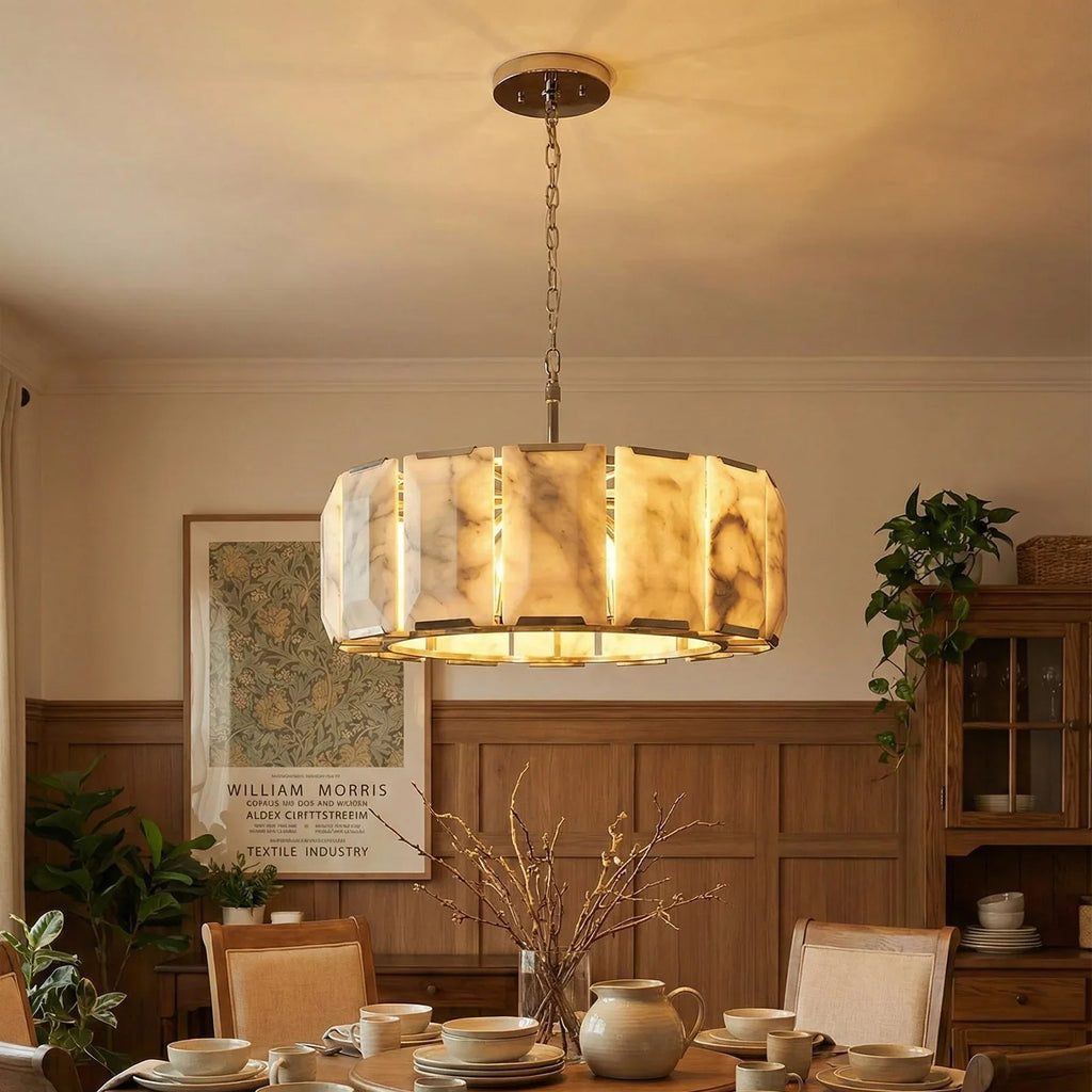 Round Alabaster Calcite Chandelier | wildoxy