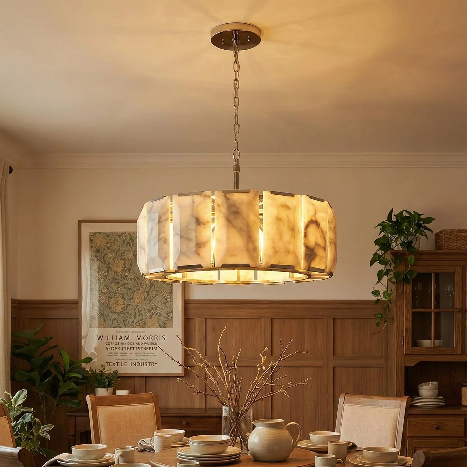 Round Alabaster Calcite Chandelier | wildoxy