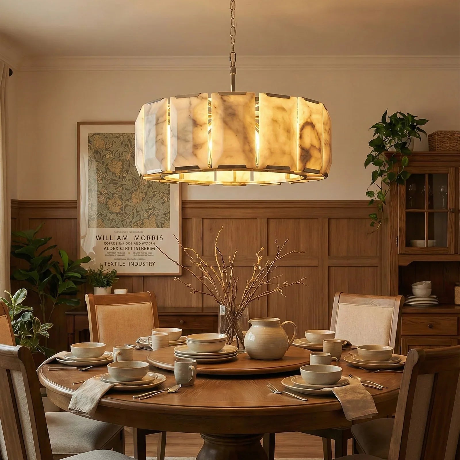 Round Alabaster Calcite Chandelier | wildoxy
