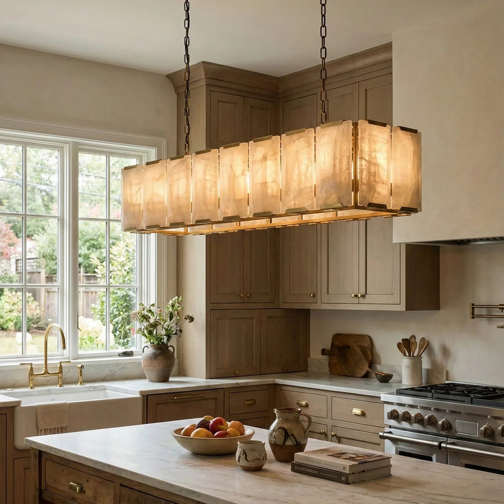 Round Alabaster Calcite Chandelier | wildoxy