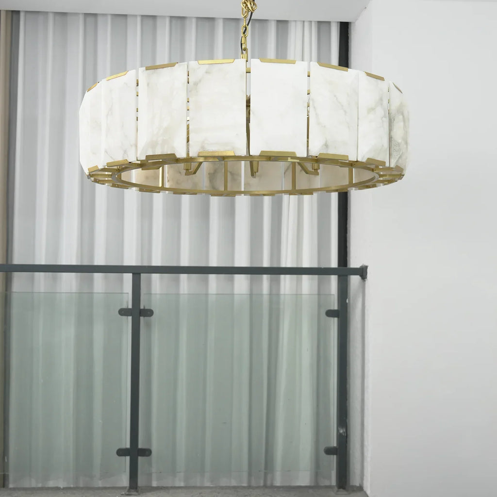 Round Alabaster Calcite Chandelier | wildoxy