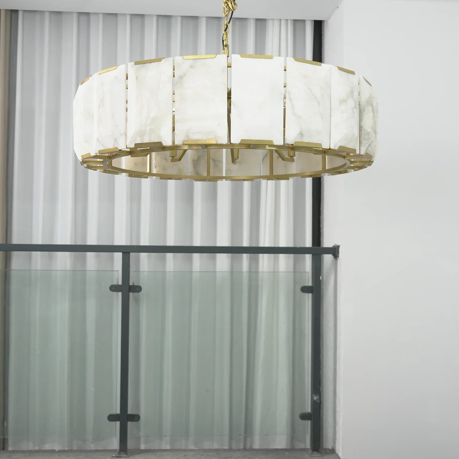Round Alabaster Calcite Chandelier | wildoxy