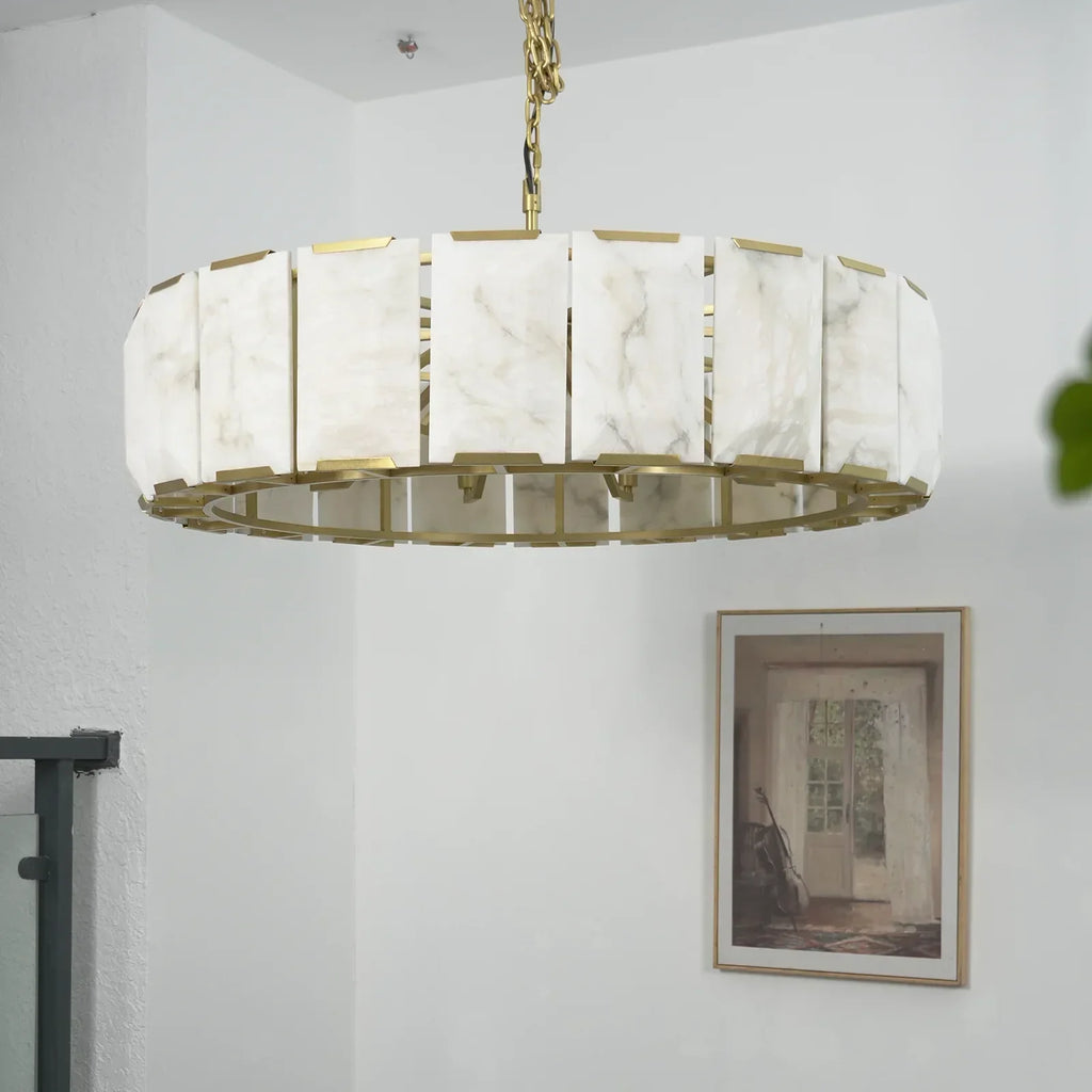 Round Alabaster Calcite Chandelier | wildoxy