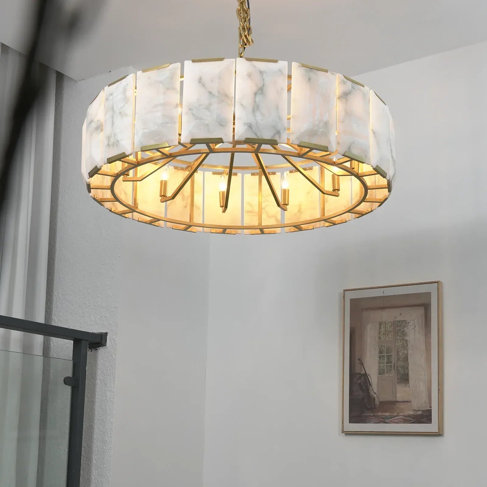 Round Alabaster Calcite Chandelier | wildoxy