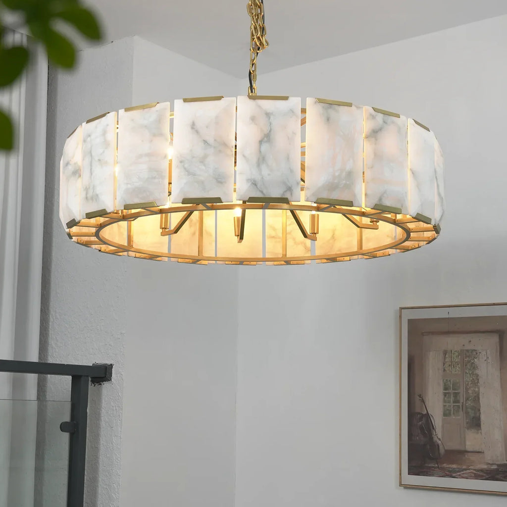 Round Alabaster Calcite Chandelier | wildoxy