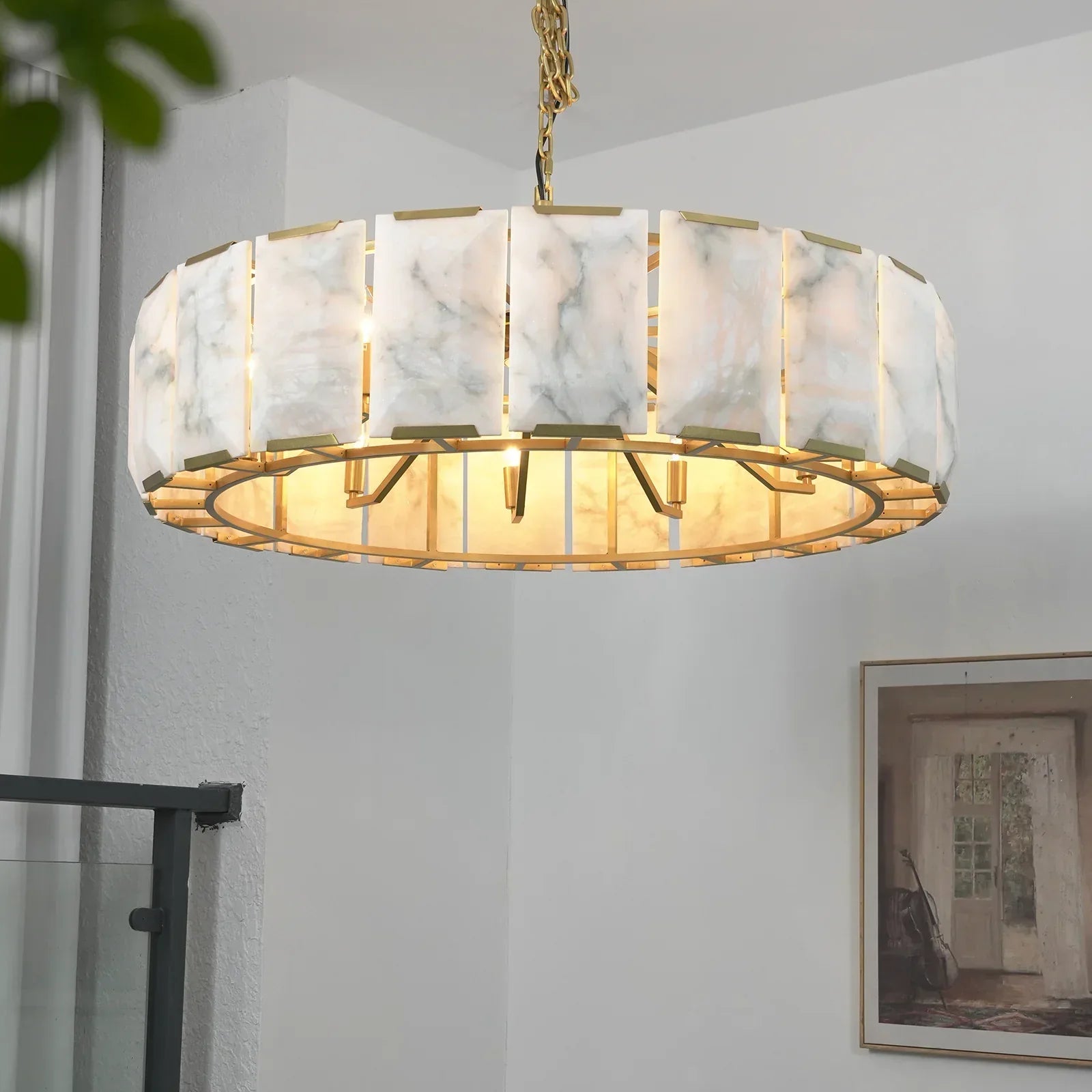 Round Alabaster Calcite Chandelier | wildoxy