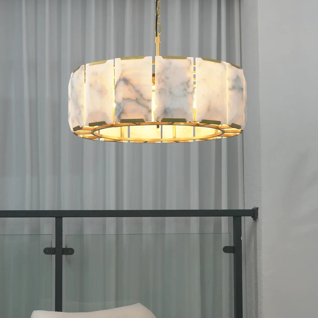 Round Alabaster Calcite Chandelier | wildoxy
