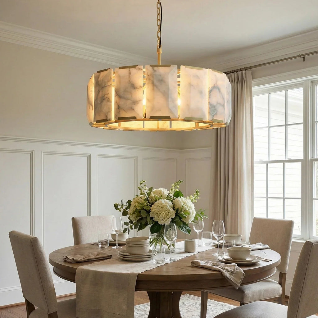 Round Alabaster Calcite Chandelier | wildoxy