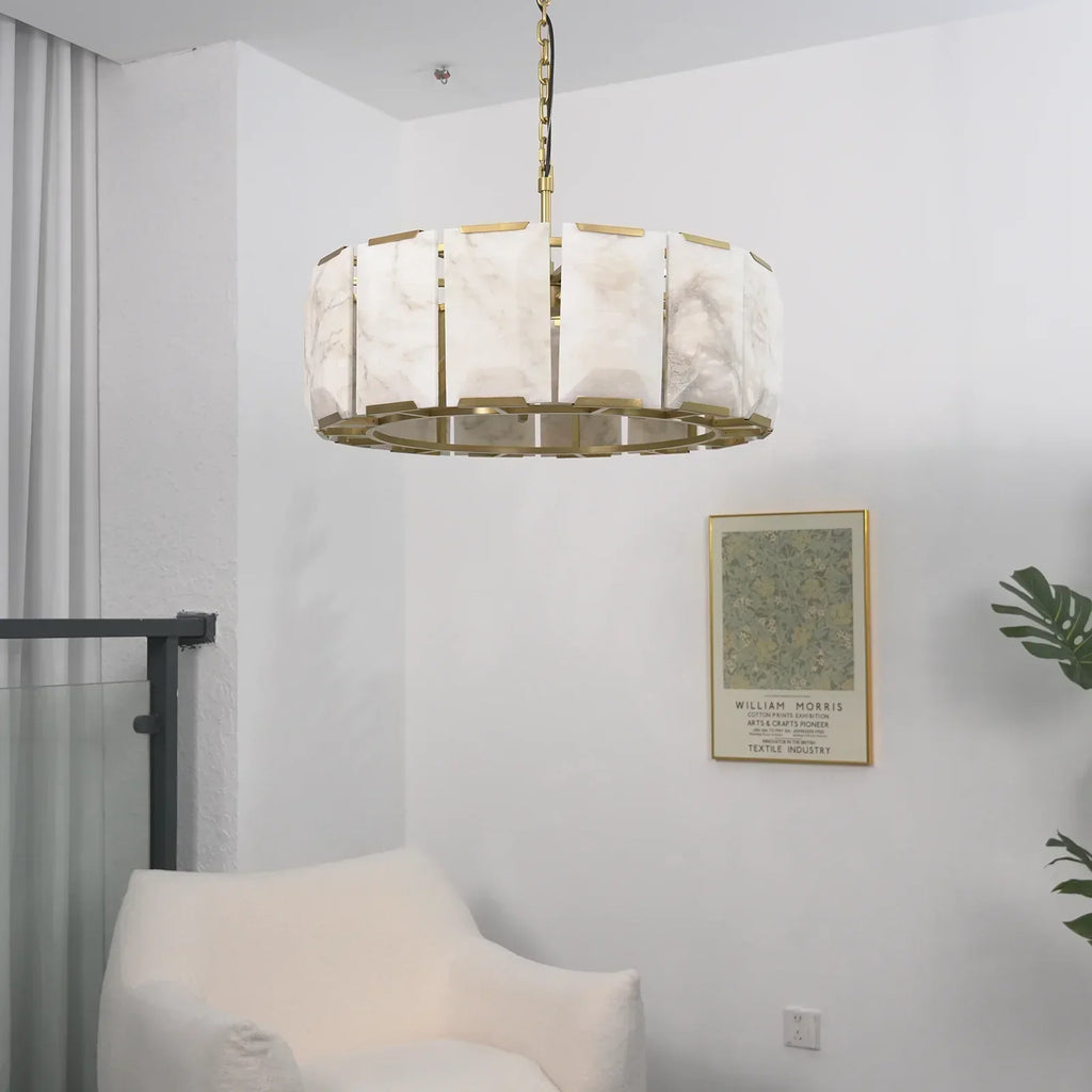 Round Alabaster Calcite Chandelier | wildoxy