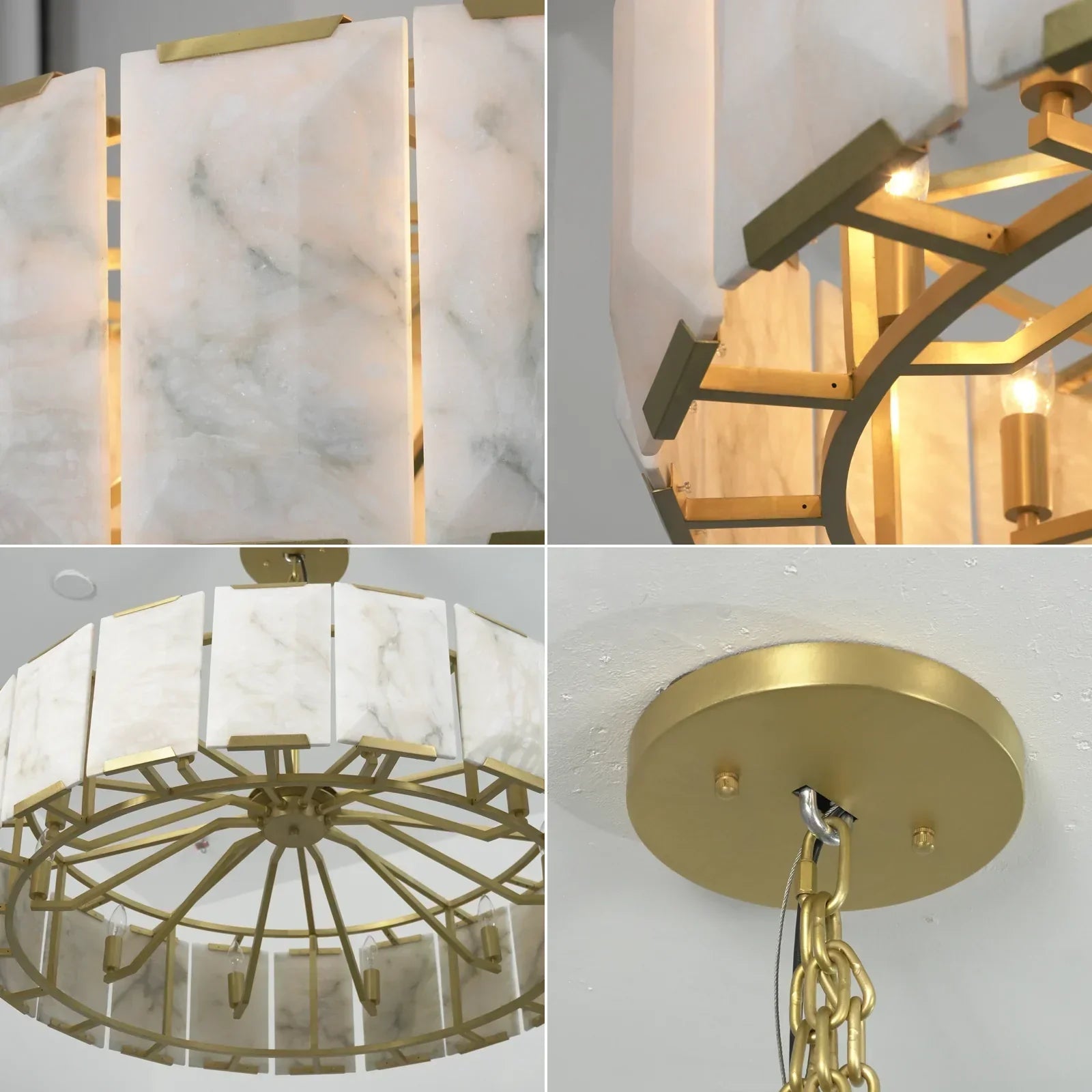 Round Alabaster Calcite Chandelier | wildoxy