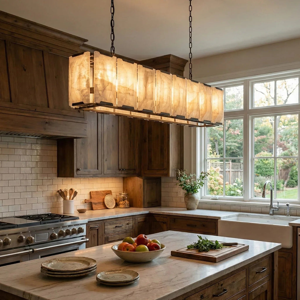 Round Alabaster Calcite Chandelier | wildoxy
