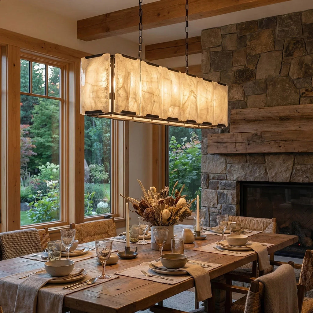 Round Alabaster Calcite Chandelier | wildoxy