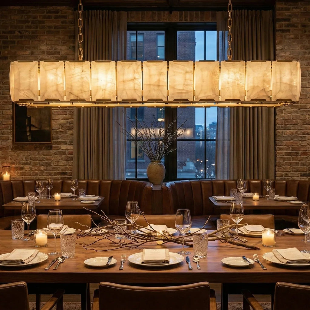 Round Alabaster Calcite Chandelier | wildoxy