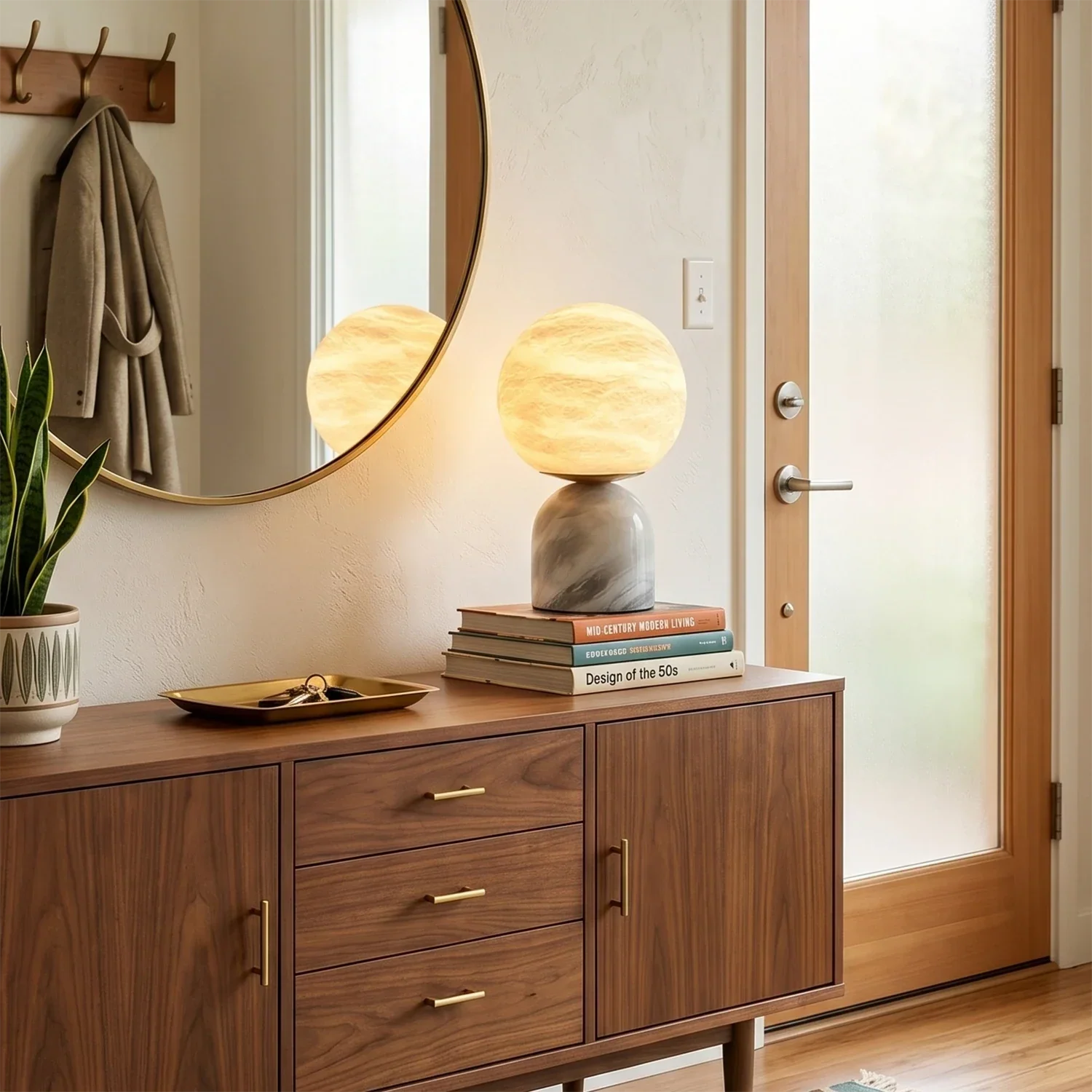 Round Alabaster Table Lamp | wildoxy