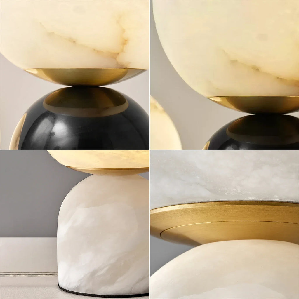 Round Alabaster Table Lamp | wildoxy