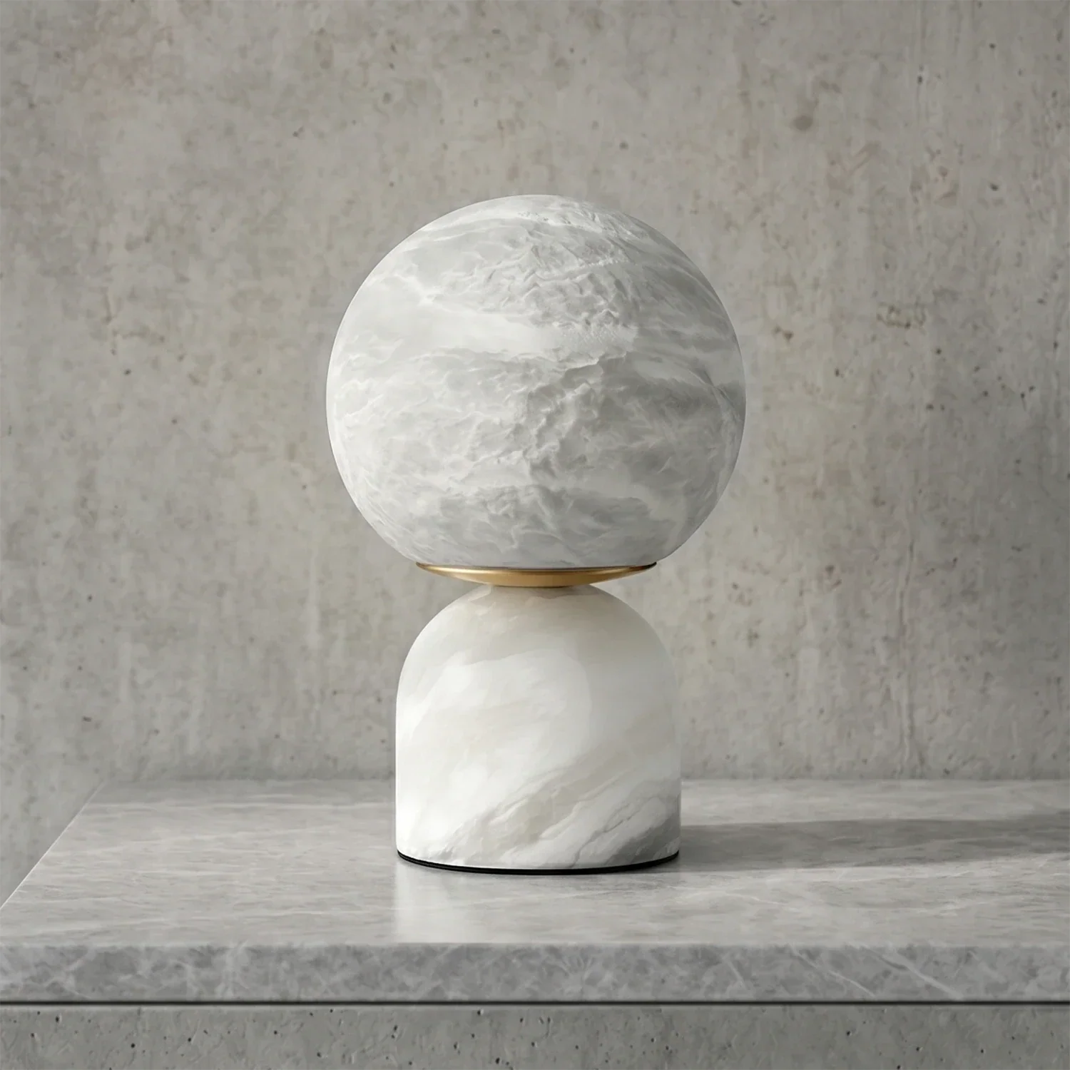 Round Alabaster Table Lamp | wildoxy