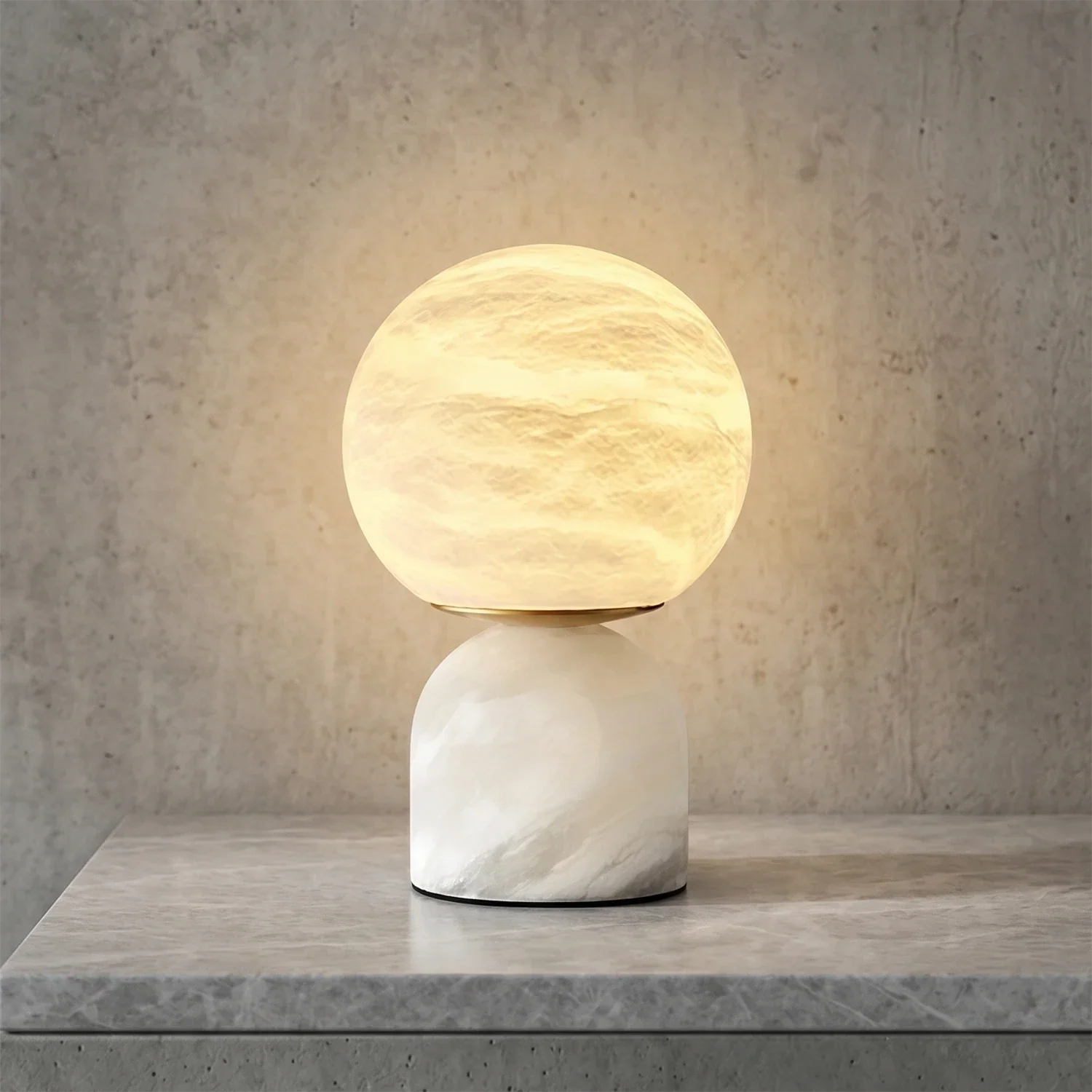 Round Alabaster Table Lamp | wildoxy