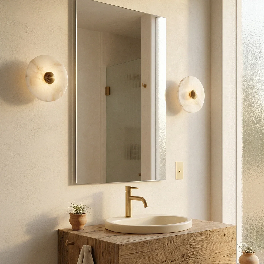 Round Alabaster Wall Lamp | wildoxy