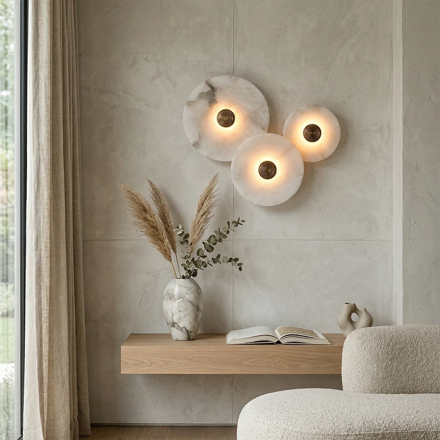 Round Alabaster Wall Lamp | wildoxy