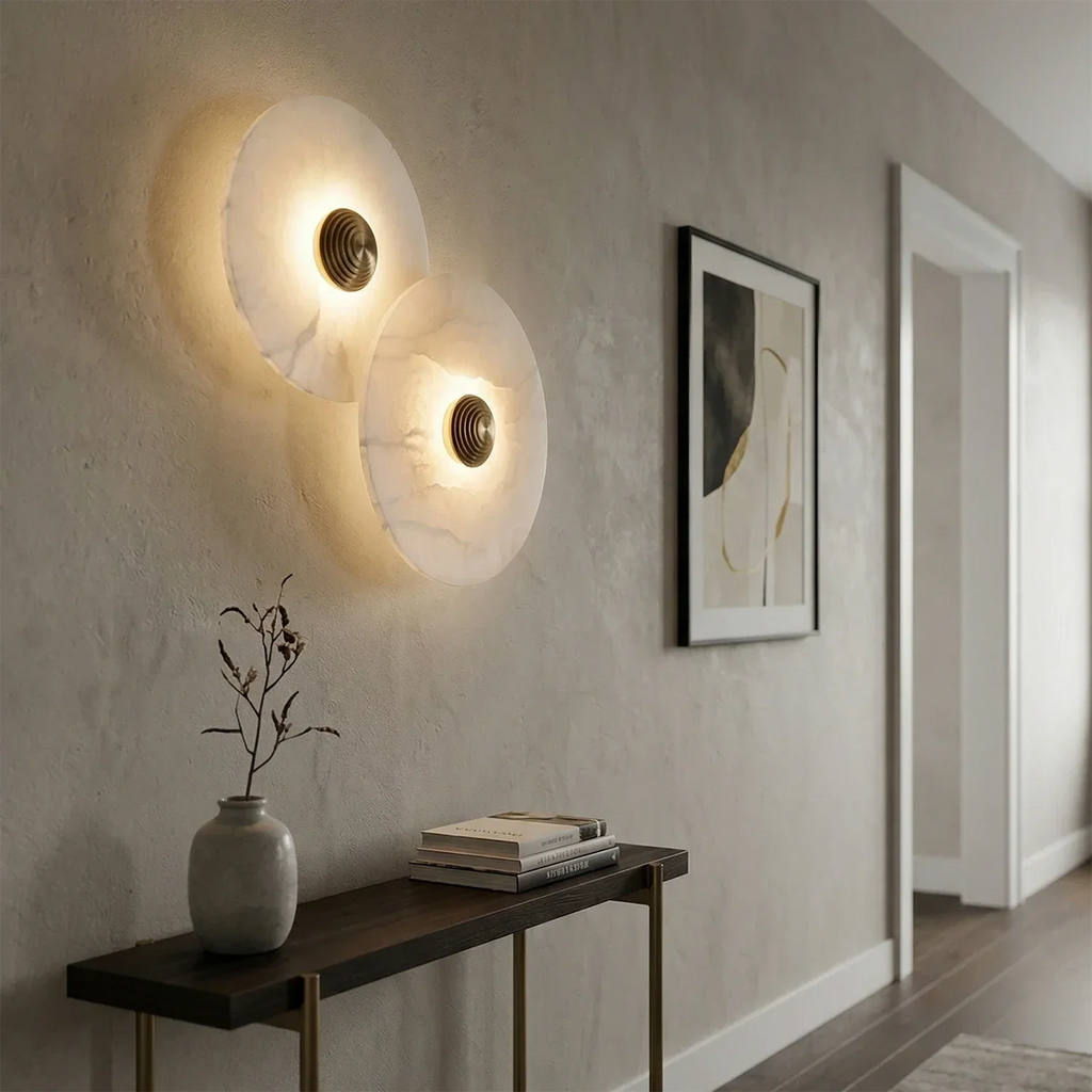 Round Alabaster Wall Lamp | wildoxy