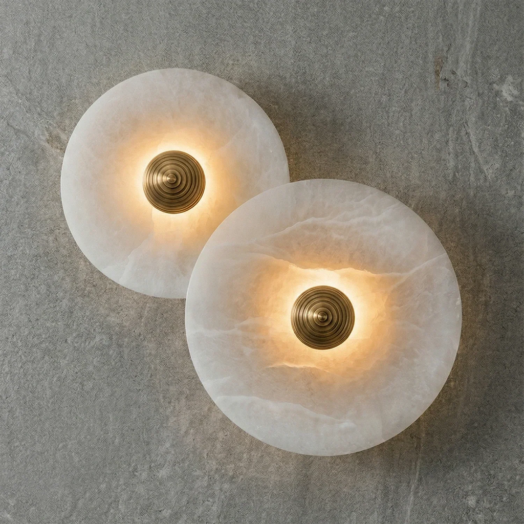 Round Alabaster Wall Lamp | wildoxy