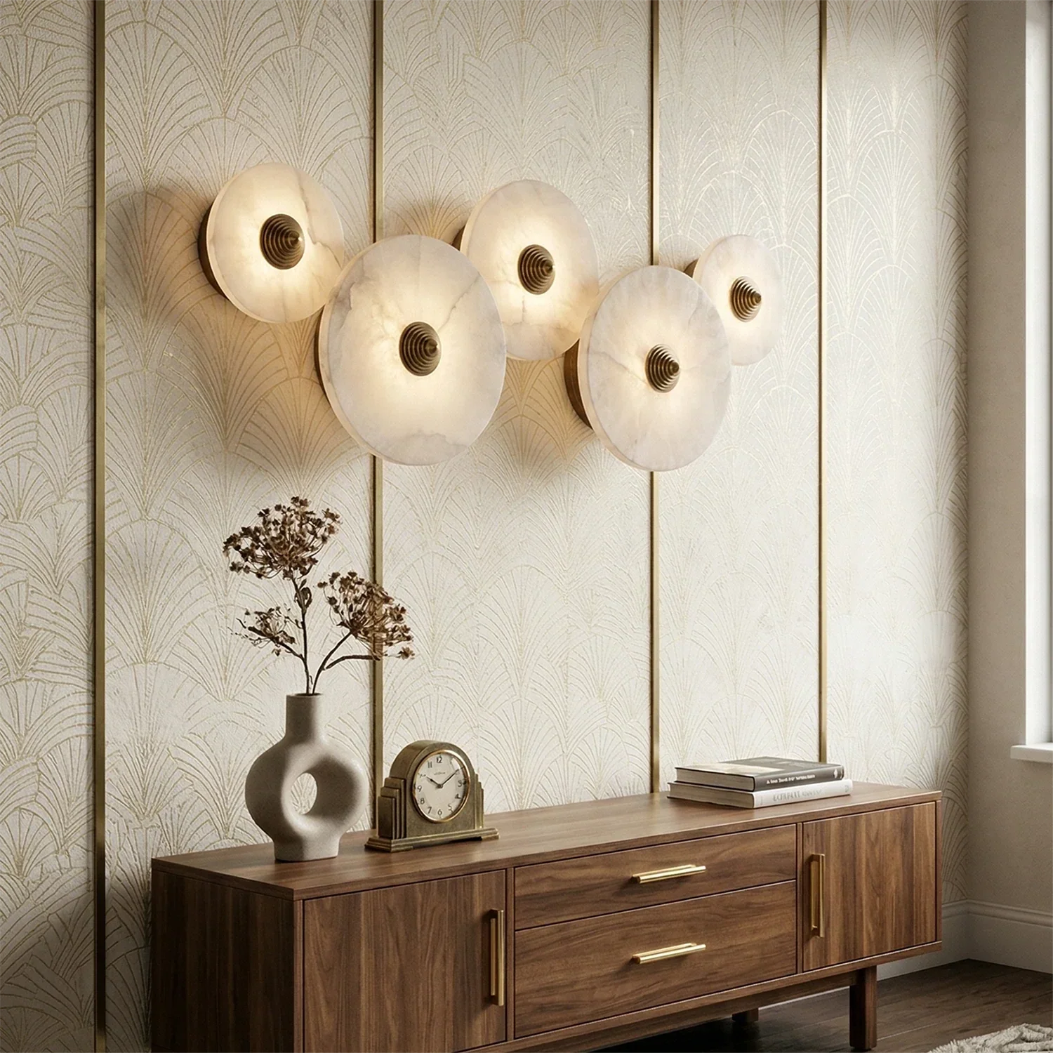 Round Alabaster Wall Lamp | wildoxy