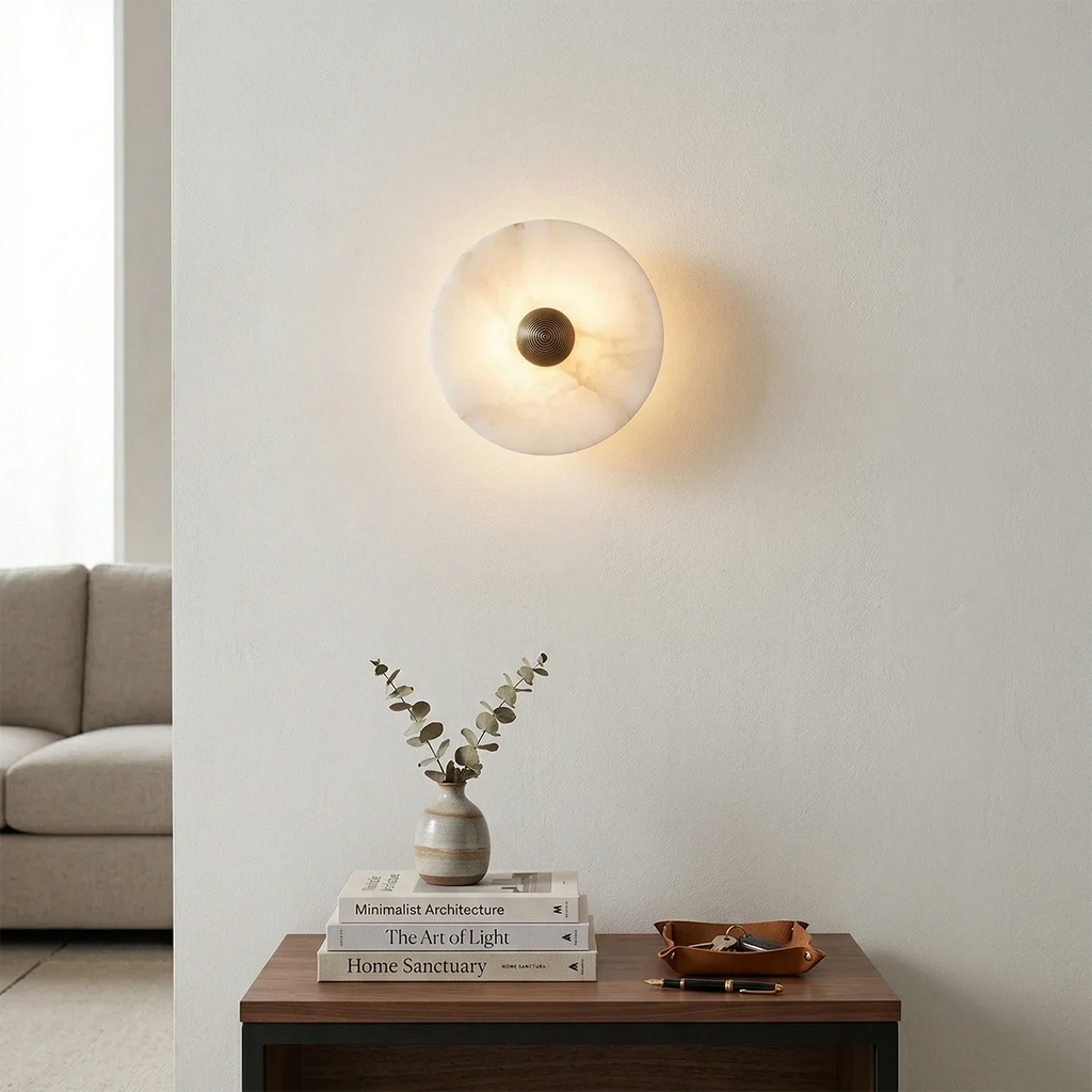 Round Alabaster Wall Lamp | wildoxy