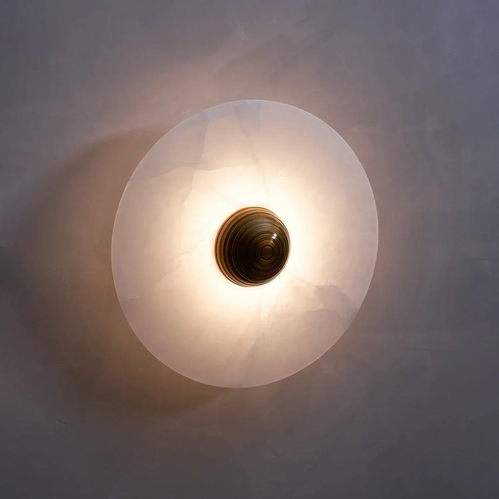 Round Alabaster Wall Lamp | wildoxy