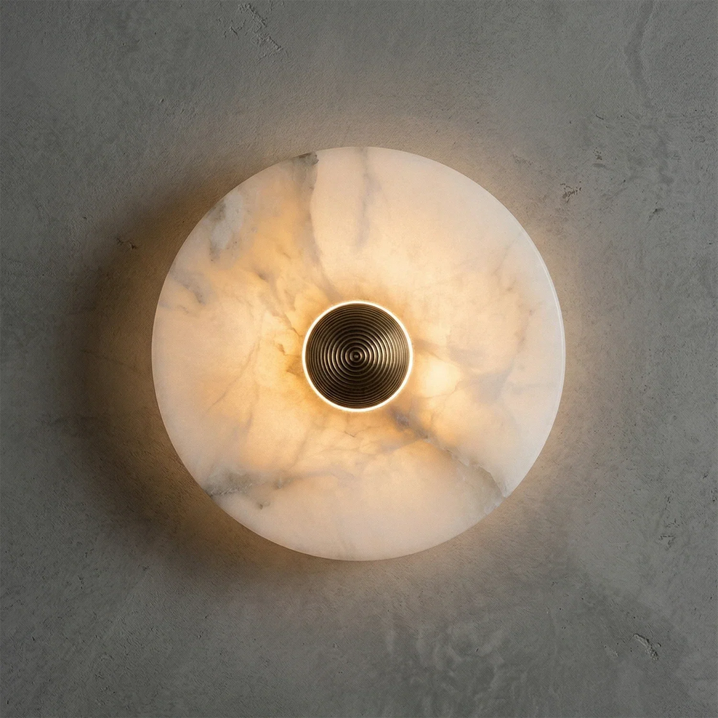Round Alabaster Wall Lamp | wildoxy
