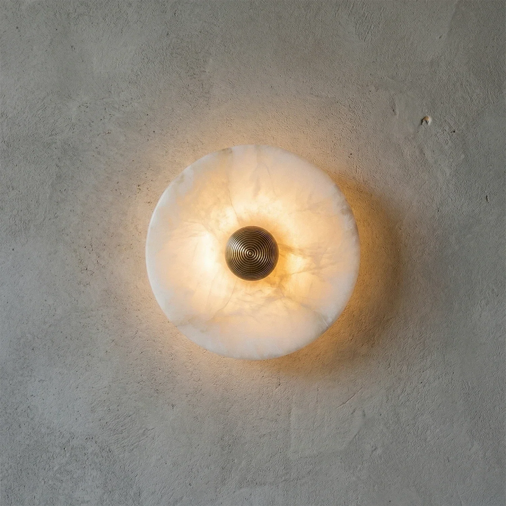 Round Alabaster Wall Lamp | wildoxy