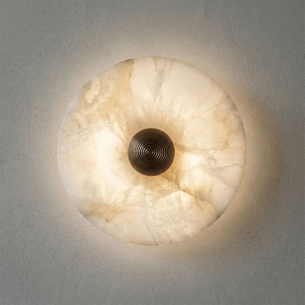 Round Alabaster Wall Lamp | wildoxy
