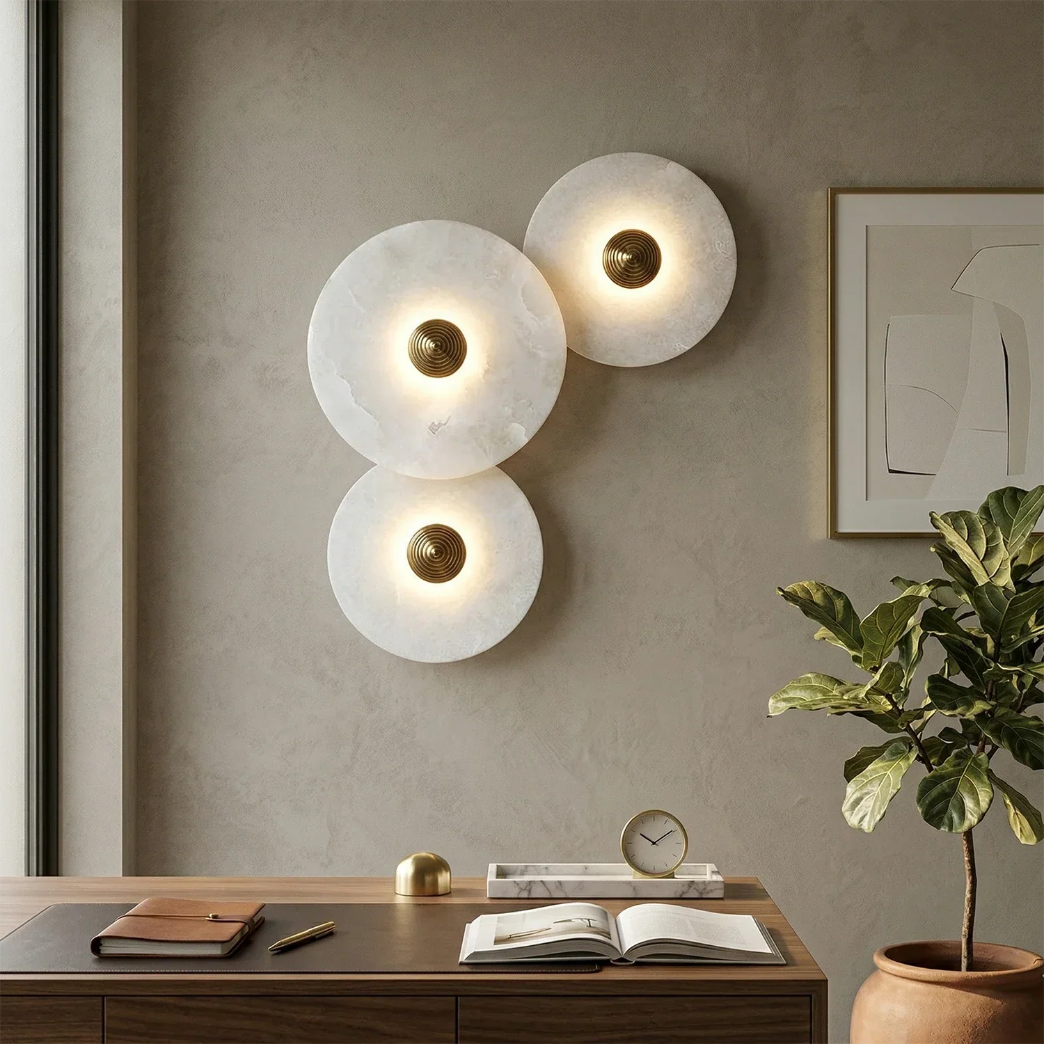 Round Alabaster Wall Lamp | wildoxy