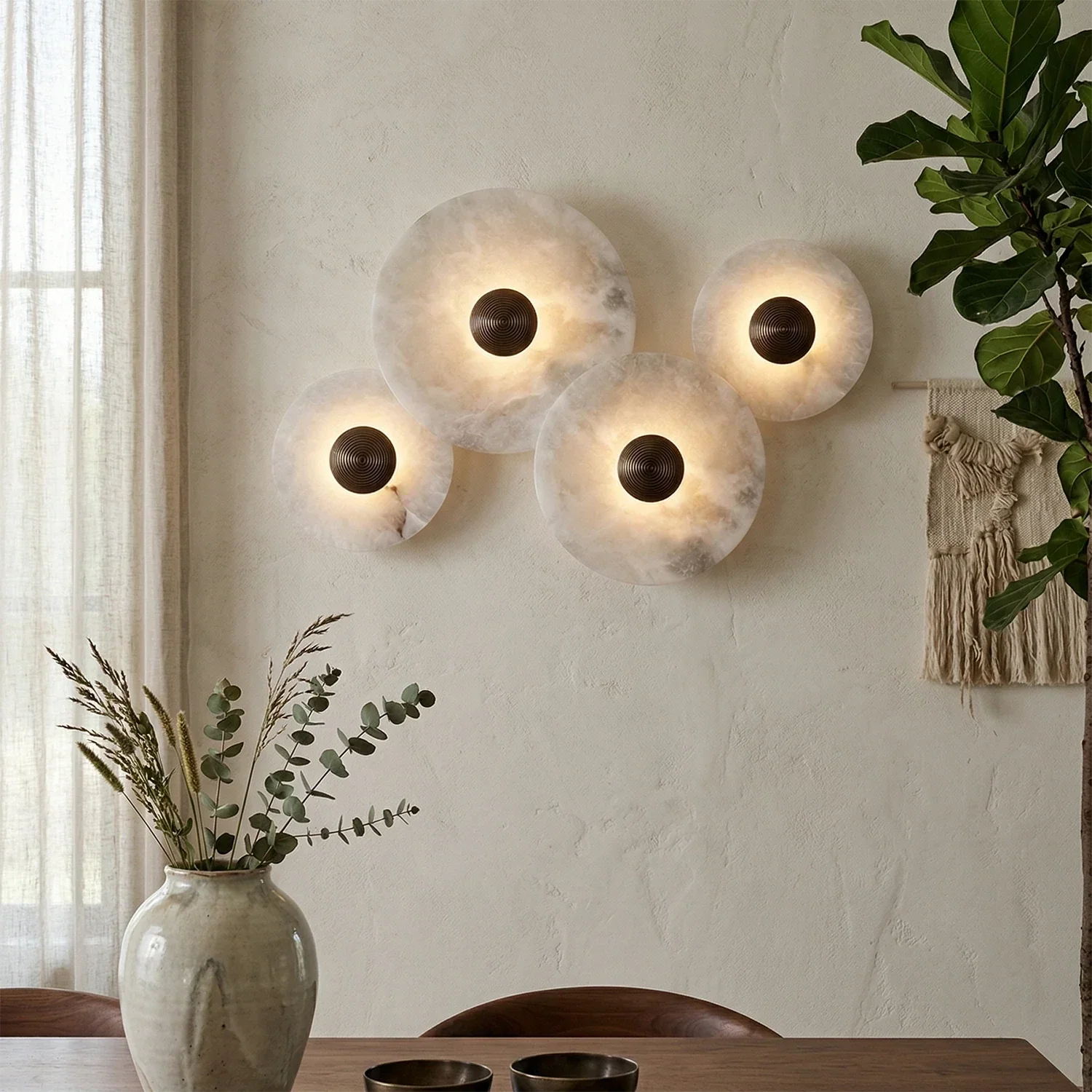Round Alabaster Wall Lamp | wildoxy