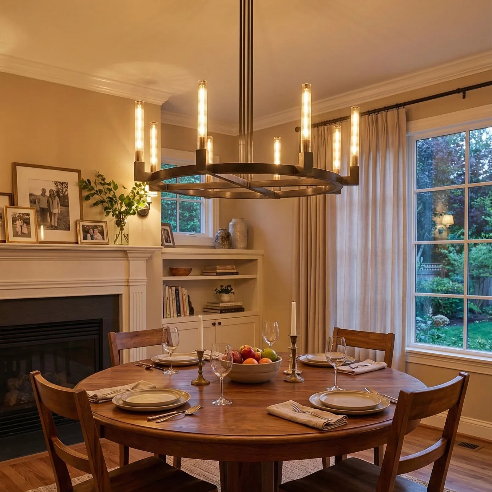 Round Brass Linear Chandelier | wildoxy