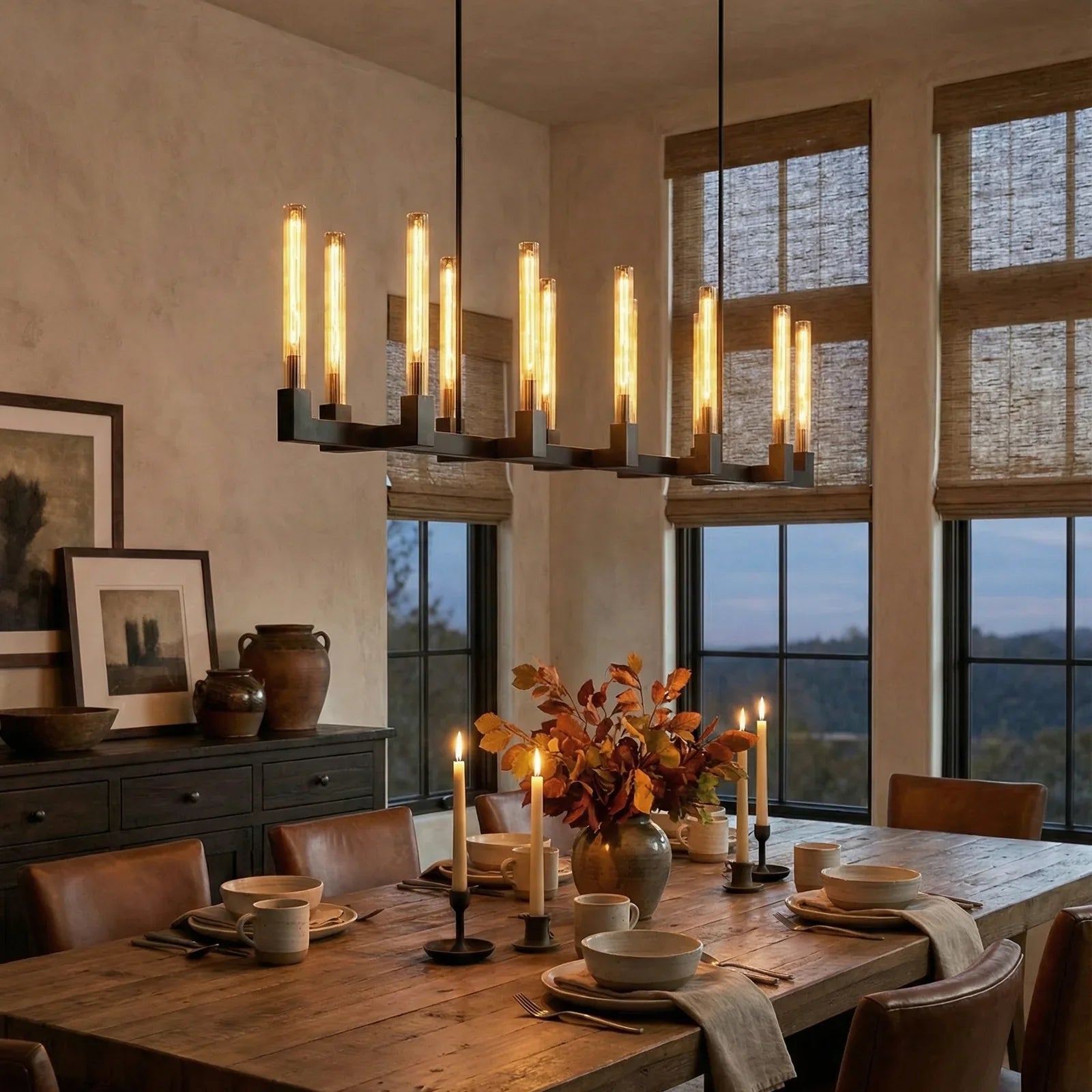 Round Brass Linear Chandelier | wildoxy